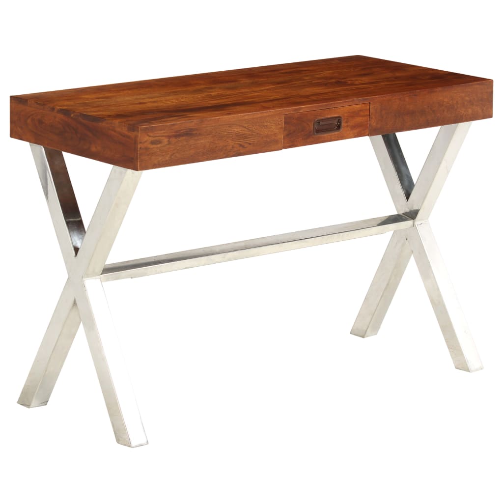Bureau Bois d'acacia solide avec finition miel 110x50x76 cm - XIOS