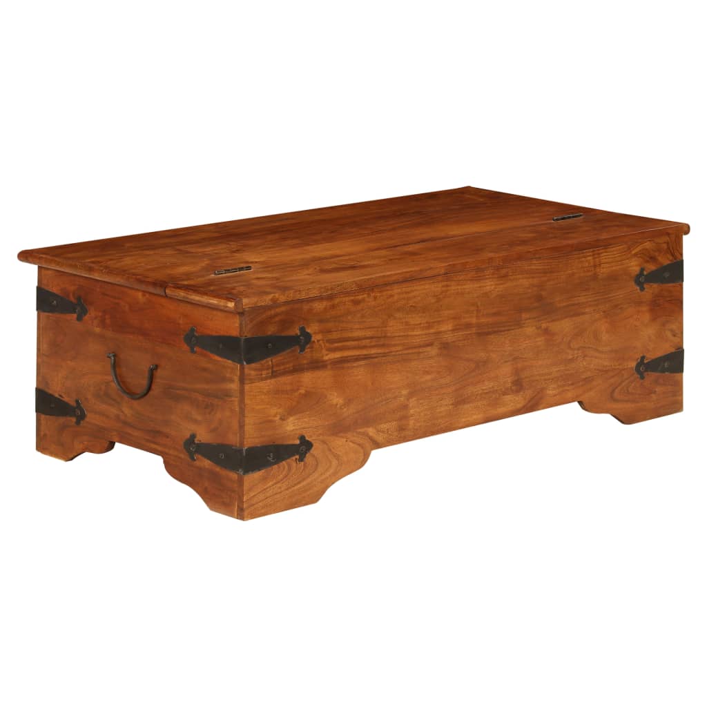 Table basse Bois d'acacia solide avec finition miel 110x55x35cm - XIOS