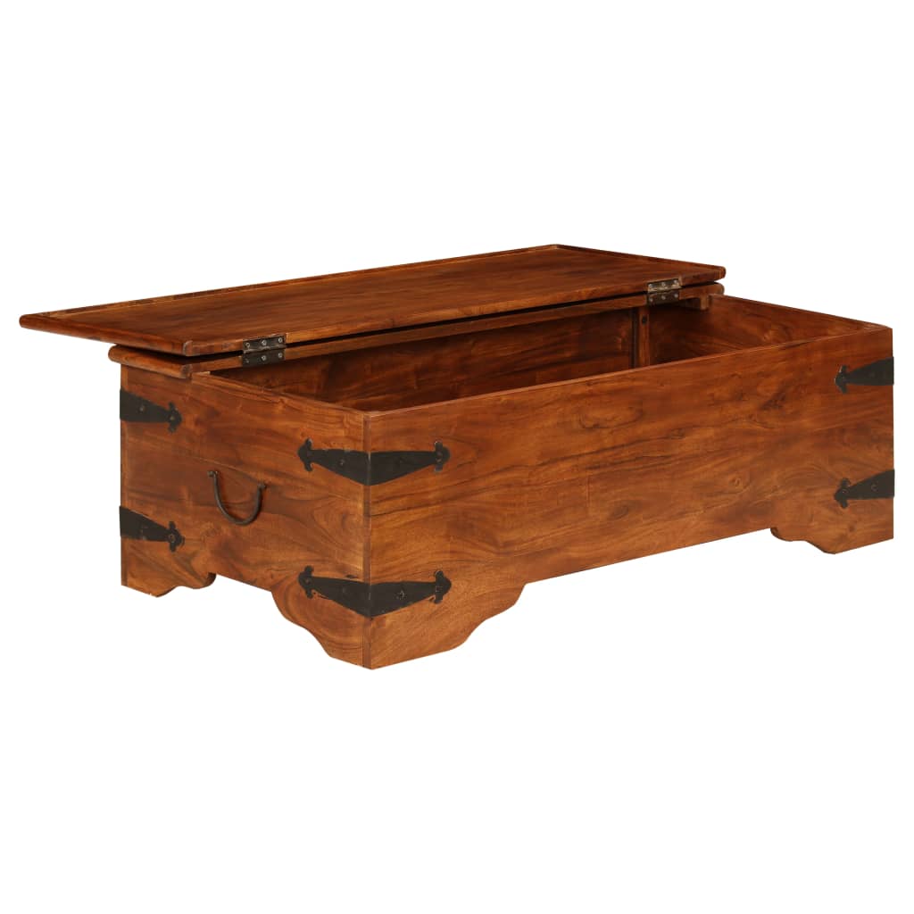 Table basse Bois d'acacia solide avec finition miel 110x55x35cm - XIOS