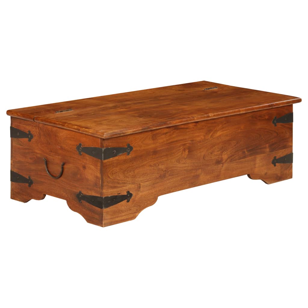 Table basse Bois d'acacia solide avec finition miel 110x55x35cm - XIOS