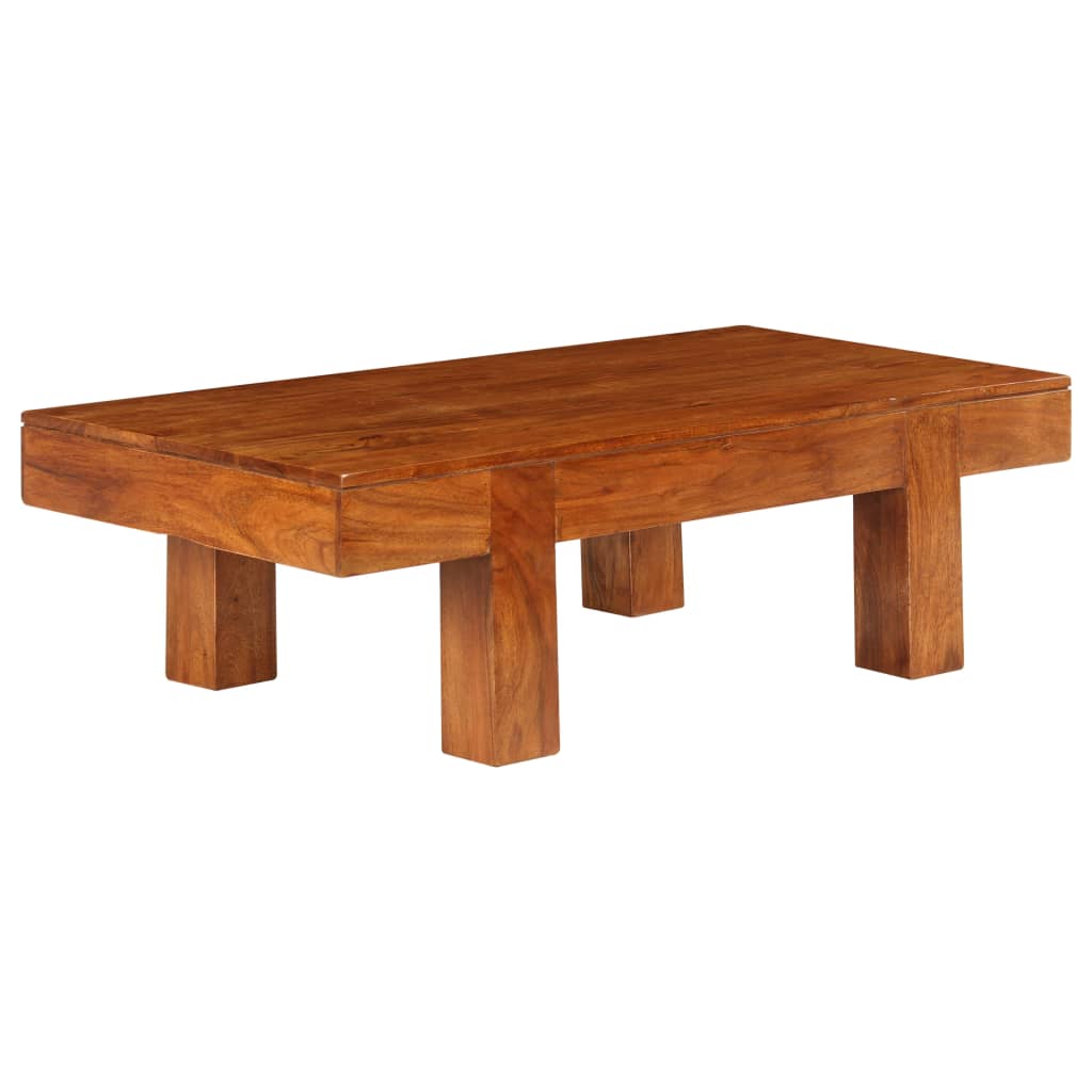 Table basse Bois d'acacia solide avec finition miel 100x50x30cm - XIOS