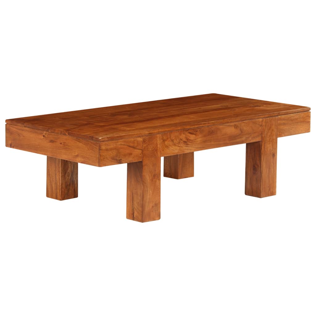 Table basse Bois d'acacia solide avec finition miel 100x50x30cm - XIOS