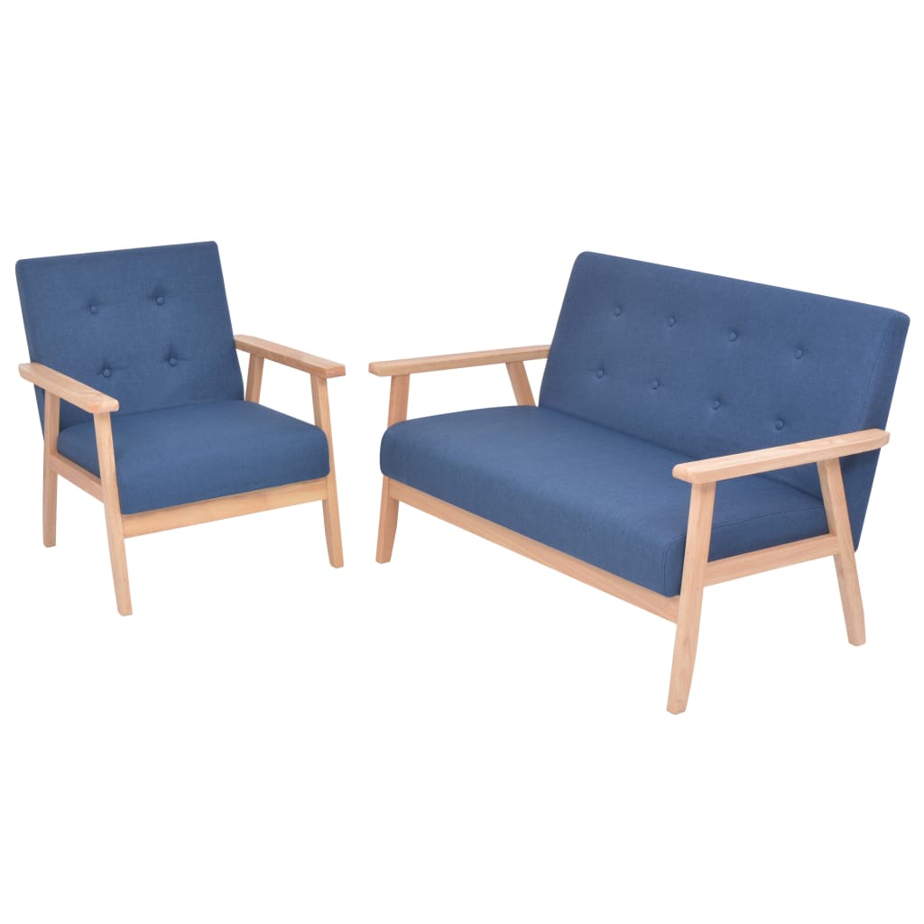 Ensemble de canapé 2 pcs Tissu bleu - XIOS