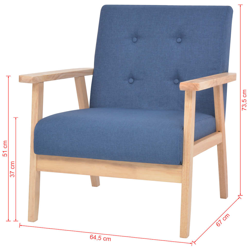 Ensemble de canapé 2 pcs Tissu bleu - XIOS