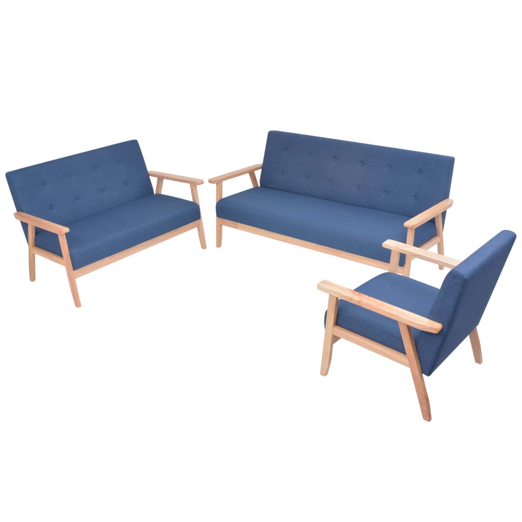 Ensemble de canapé 3 pcs Tissu bleu - XIOS