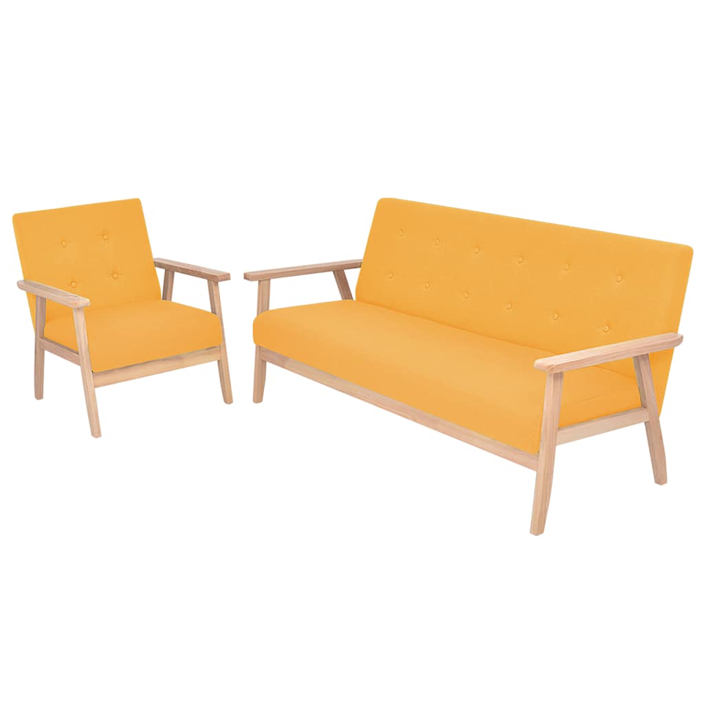 Ensemble de canapé 2 pcs Tissu jaune - XIOS