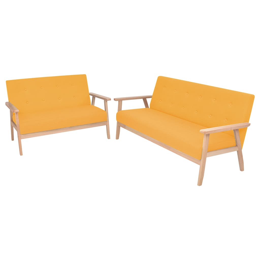 Ensemble de canapé 2 pcs Tissu jaune - XIOS
