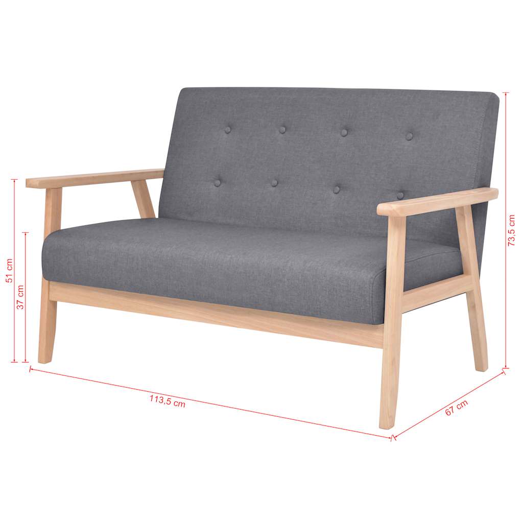 Ensemble de canapés 2 pcs Tissu Gris foncé - XIOS