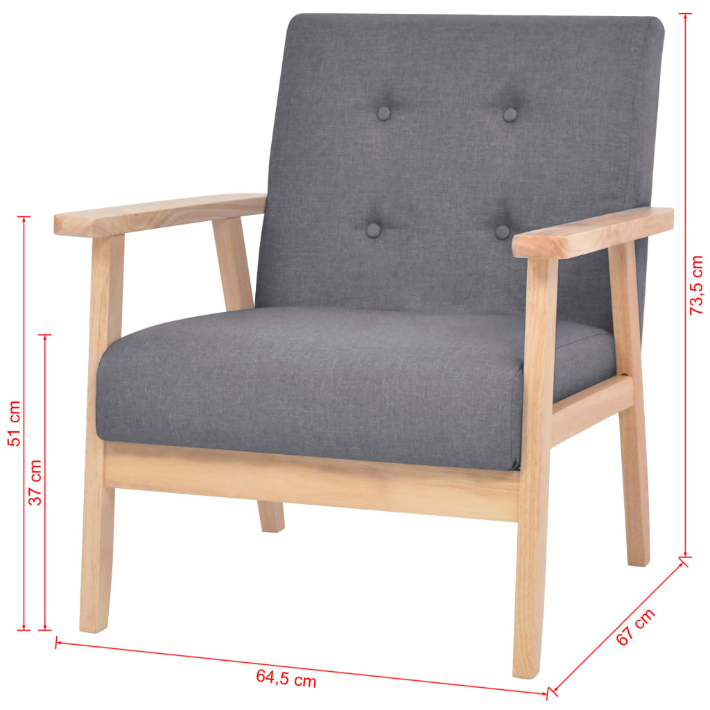 Ensemble de canapés 2 pcs Tissu Gris foncé - XIOS