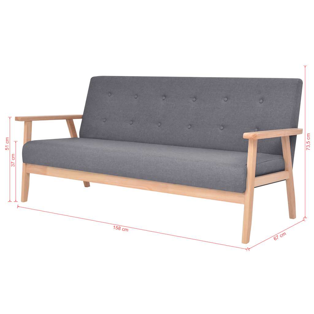 Jeu de canapé 2 pcs Tissu Gris foncé - XIOS