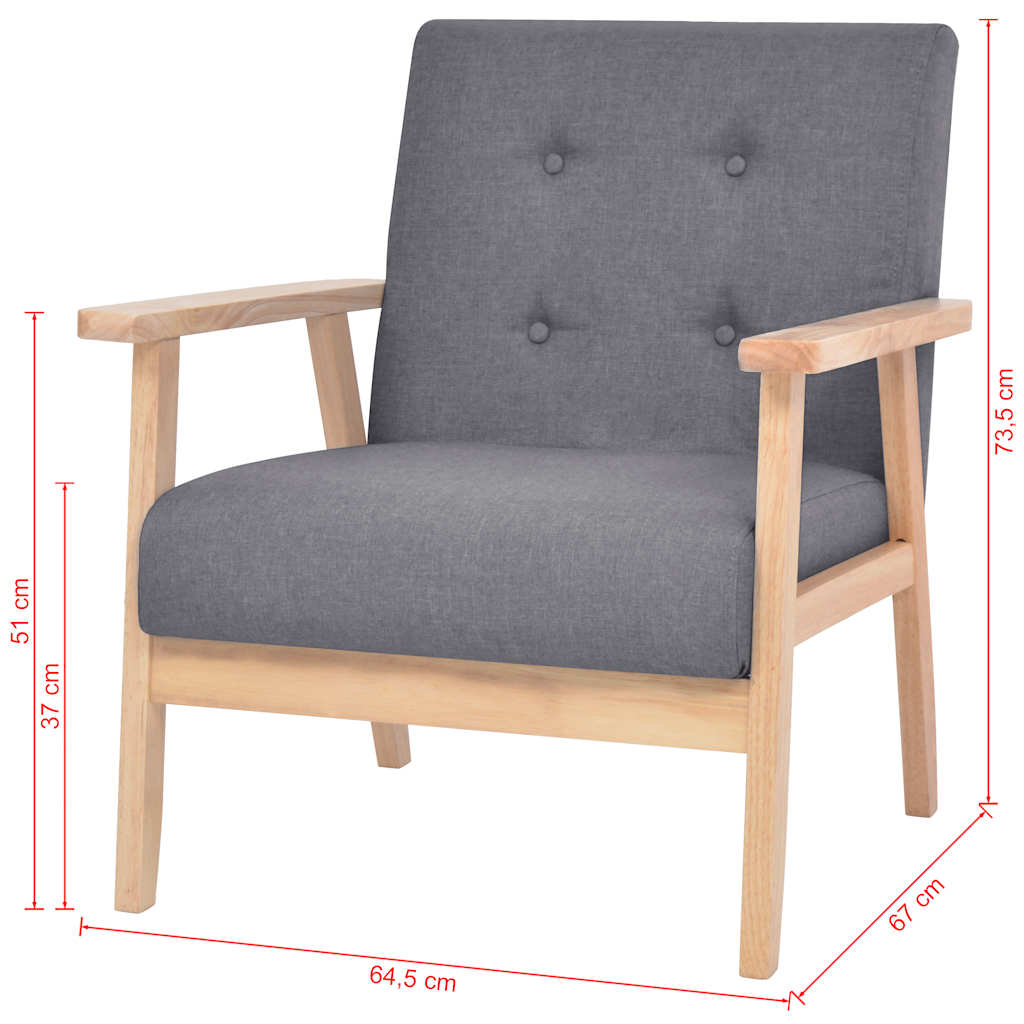 Jeu de canapé 2 pcs Tissu Gris foncé