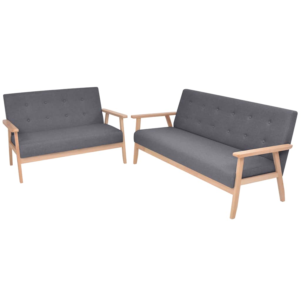 Ensemble de canapés 2 pcs Tissu Gris foncé - XIOS