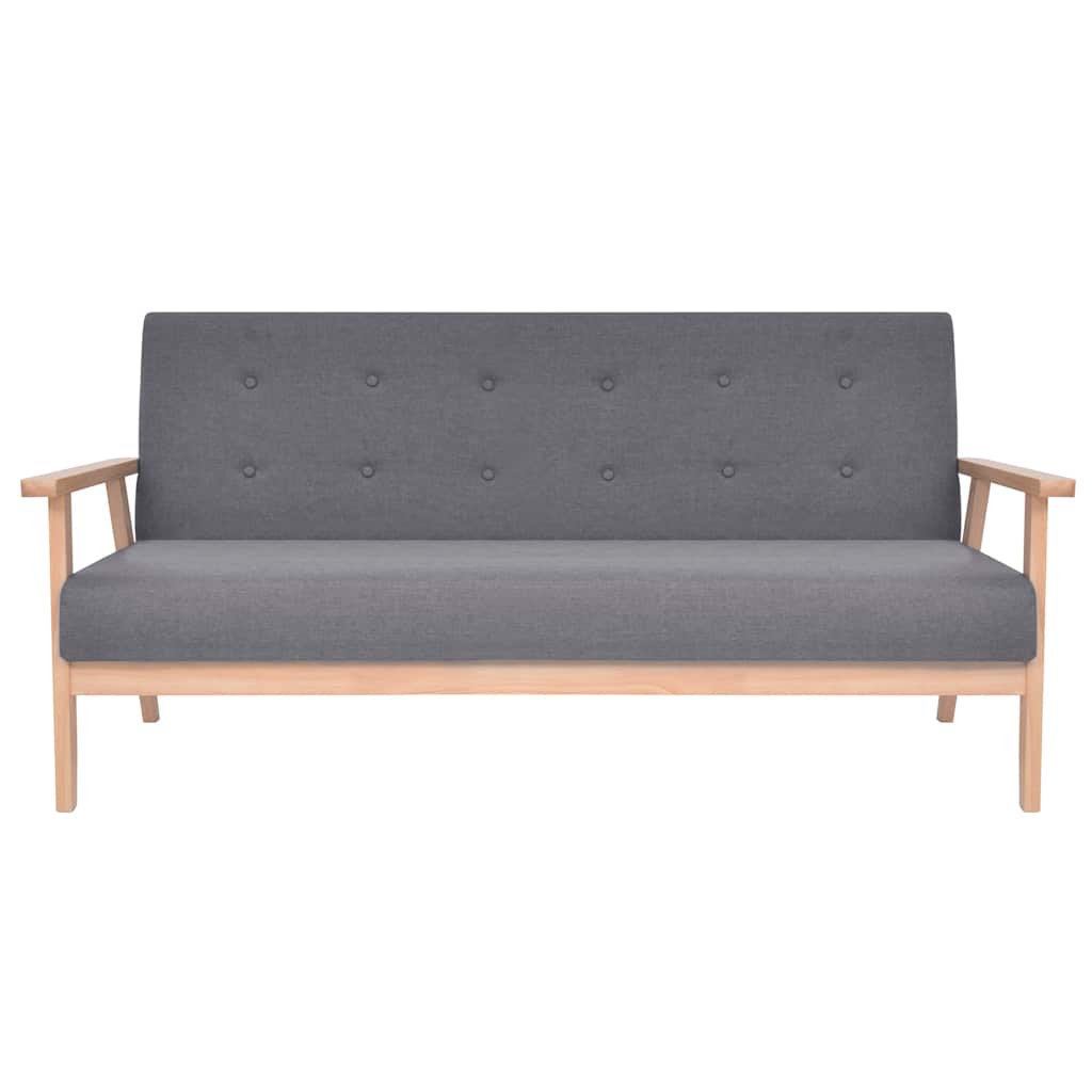 Ensemble de canapés 2 pcs Tissu Gris foncé