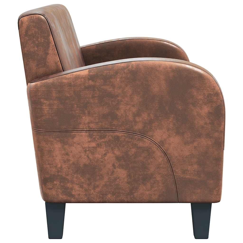 Canapé à 2 places Daim synthétique Marron - XIOS