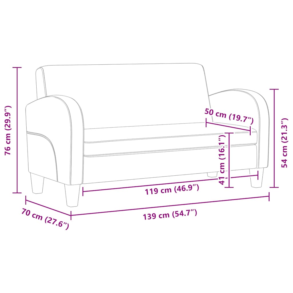 Canapé à 2 places Daim synthétique Marron - XIOS