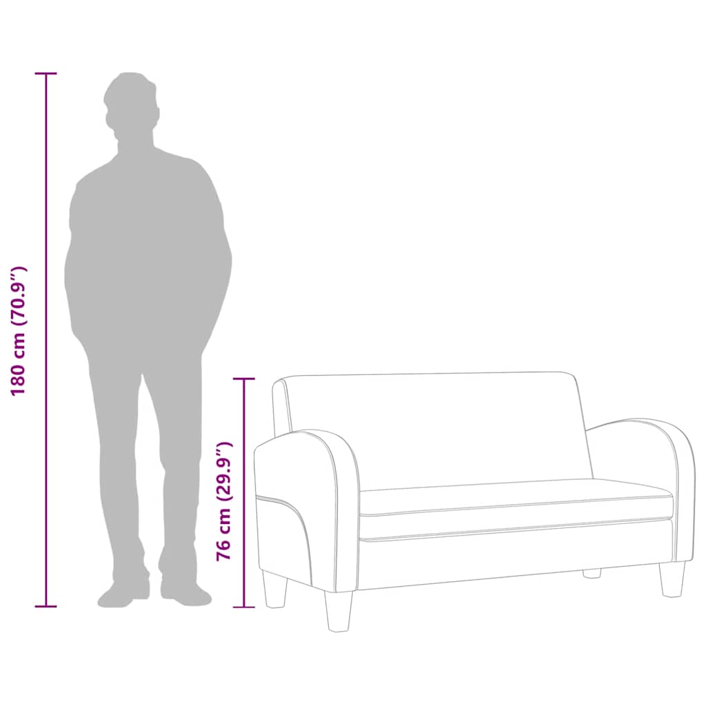 Canapé à 2 places Daim synthétique Marron - XIOS