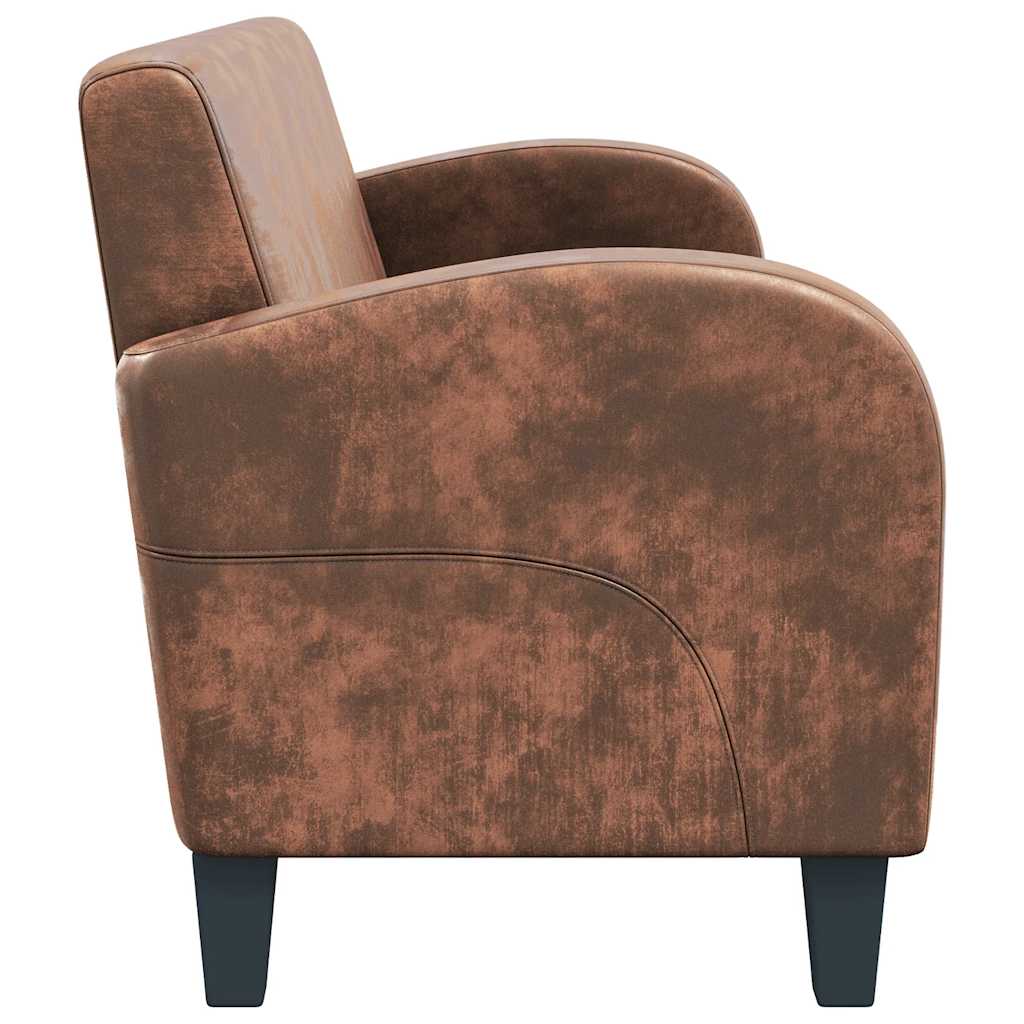 Canapé à 3 places Daim synthétique Marron - XIOS