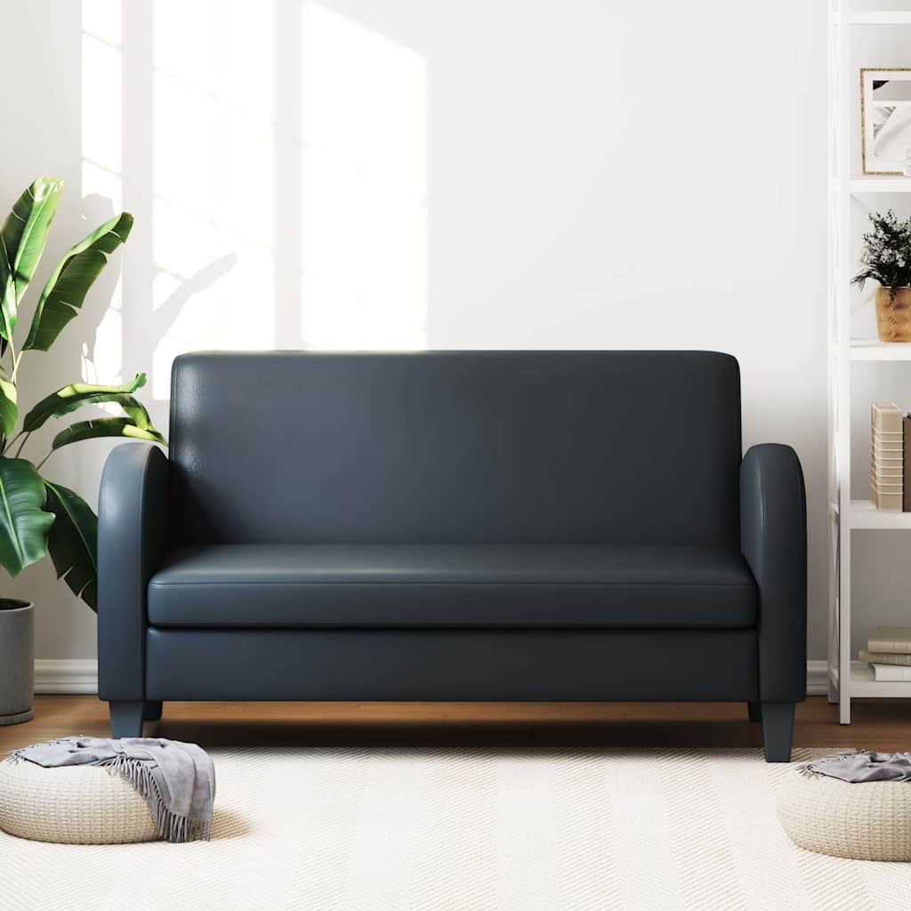 Canapé à 2 places Cuir synthétique Noir - XIOS