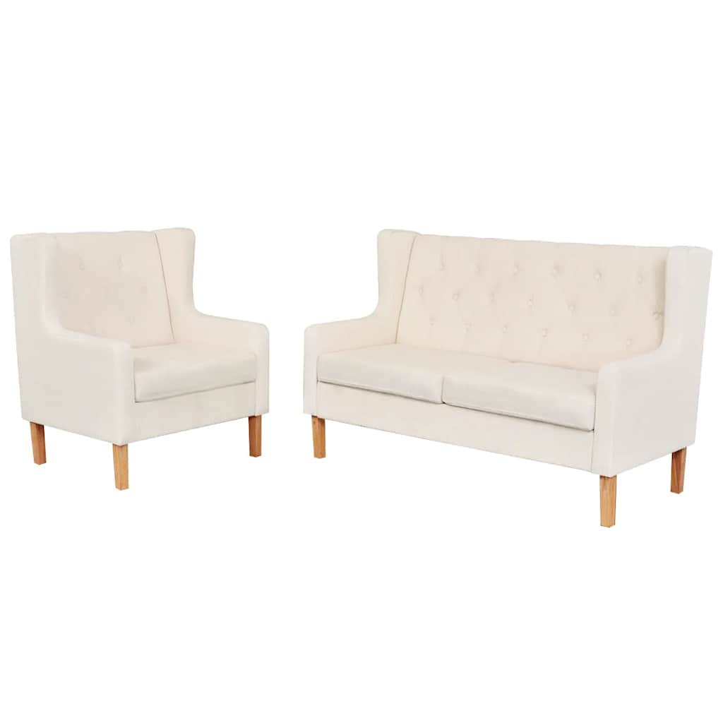 Ensemble de canapés 2 pcs tissu blanc crème - XIOS