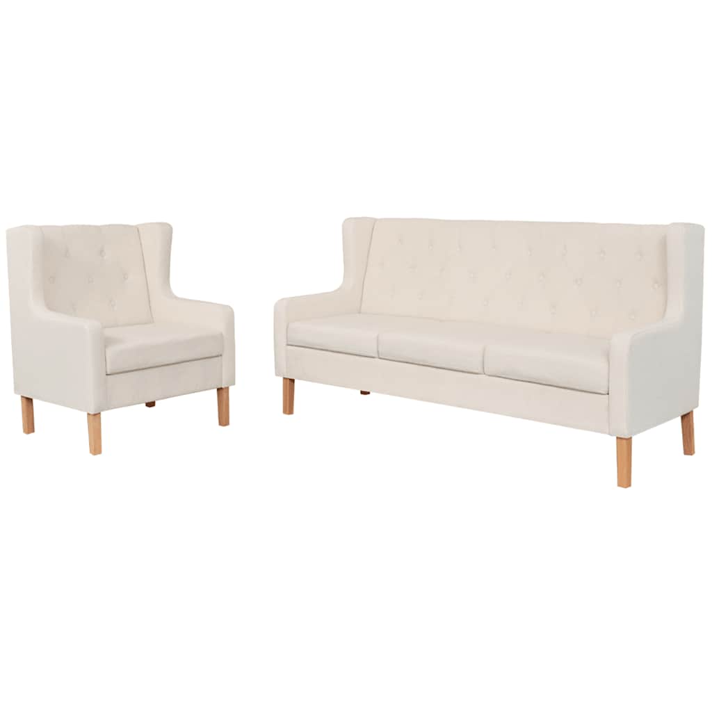 Ensemble de canapés 2 pcs tissu blanc crème - XIOS