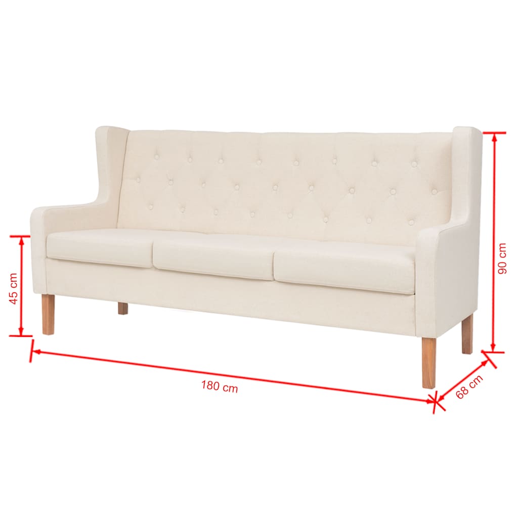 Ensemble de canapés 2 pcs tissu blanc crème - XIOS