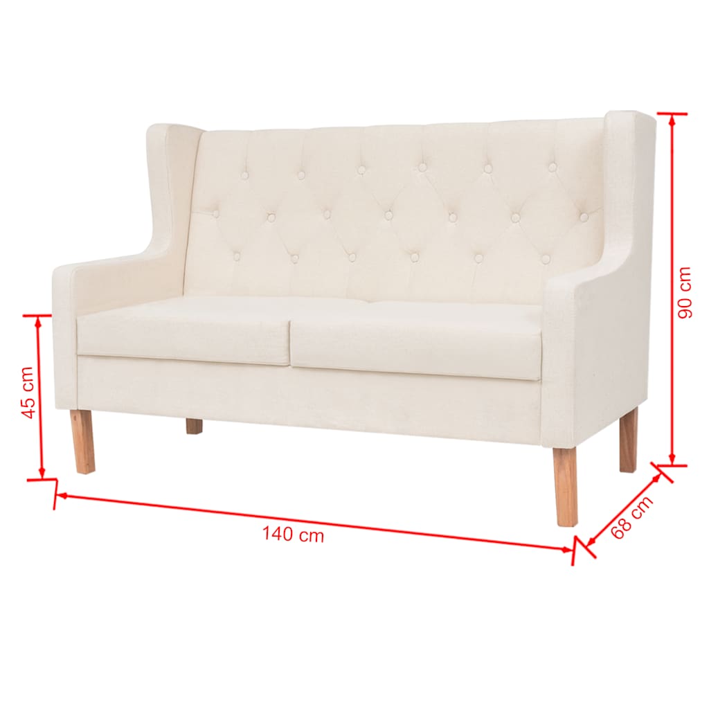 Ensemble de canapés 2 pcs tissu blanc crème - XIOS