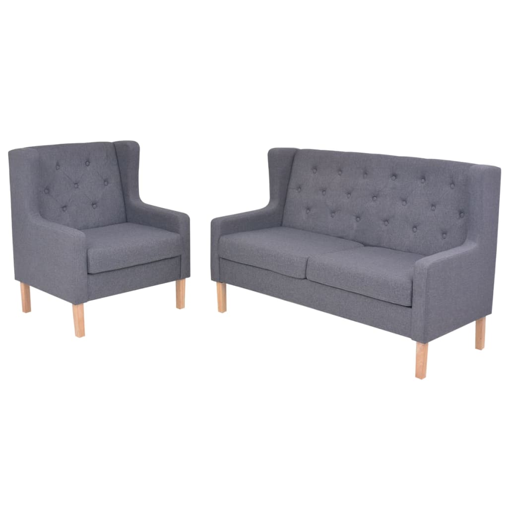 Ensemble de canapés 2 pcs tissu gris - XIOS