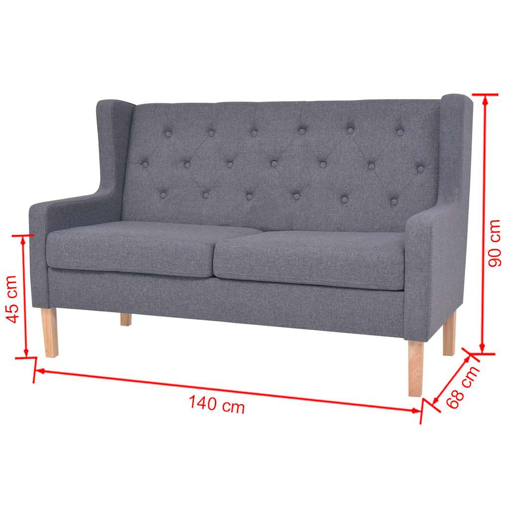 Ensemble de canapés 2 pcs tissu gris - XIOS