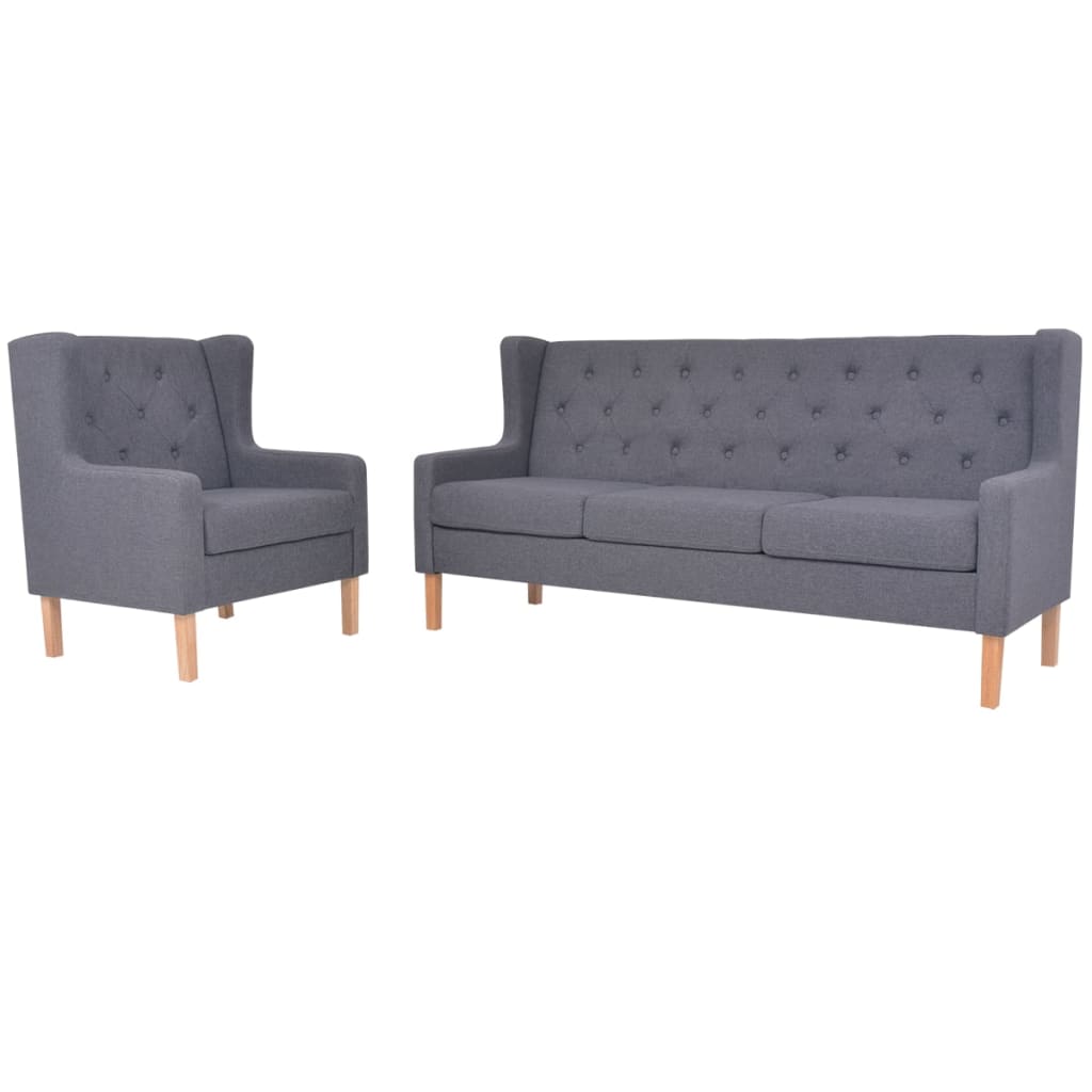 Ensemble de canapés 2 pcs tissu gris - XIOS