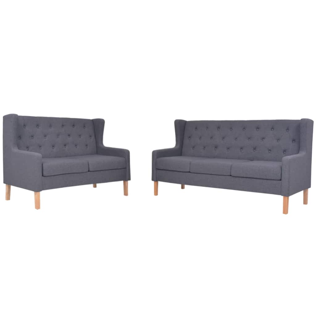 Ensemble de canapés 2 pcs tissu gris - XIOS