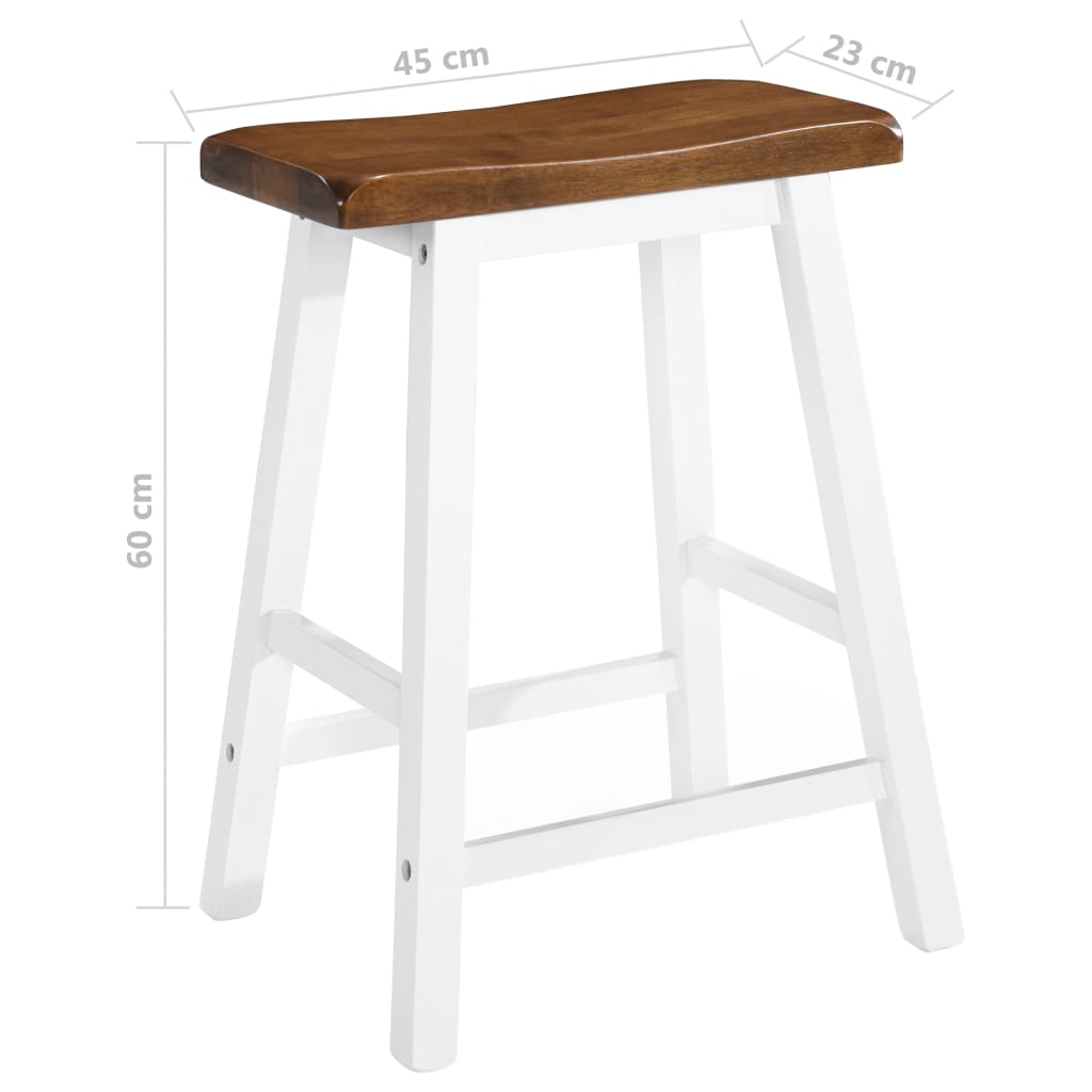 Tabourets de bar lot de 2 bois massif - XIOS