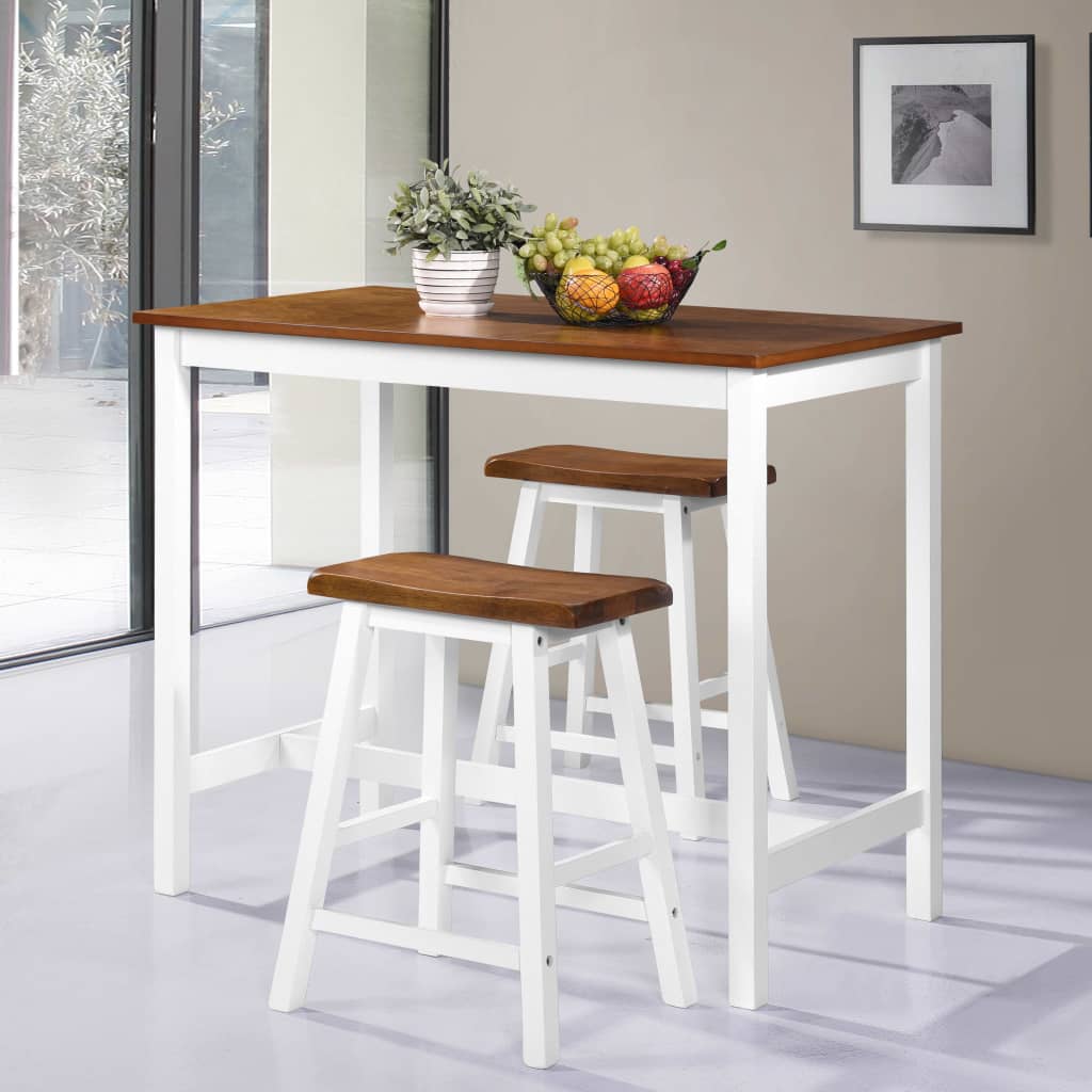 Table de bar et tabouret 3 pcs Bois massif - XIOS
