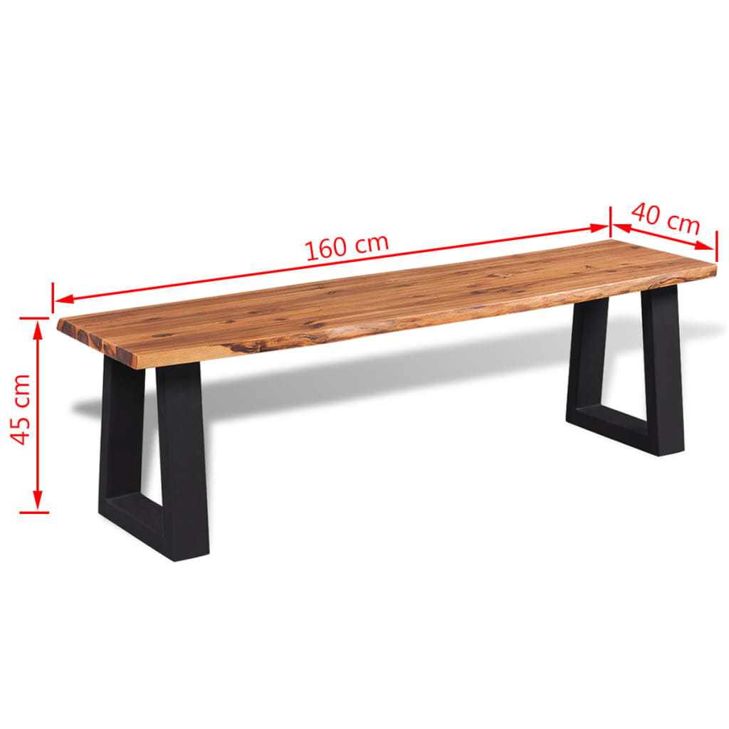 Banc en bois d'acacia massif 160 cm - XIOS
