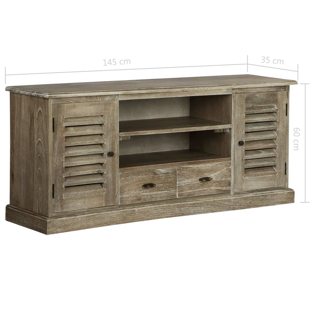 Meuble TV Bois de melia azedarach massif 145 x 35 x 60 cm - XIOS