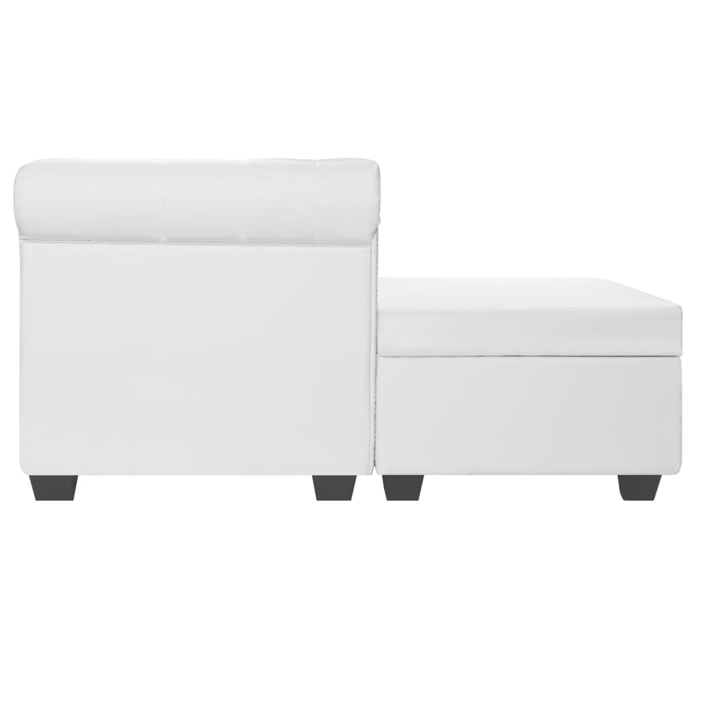 Canapé Chesterfield en forme de L cuir synthétique blanc - XIOS