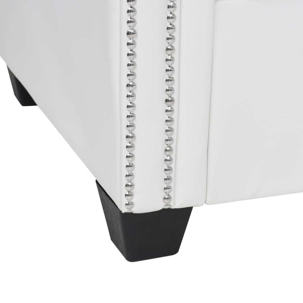 Canapé Chesterfield en forme de L cuir synthétique blanc - XIOS