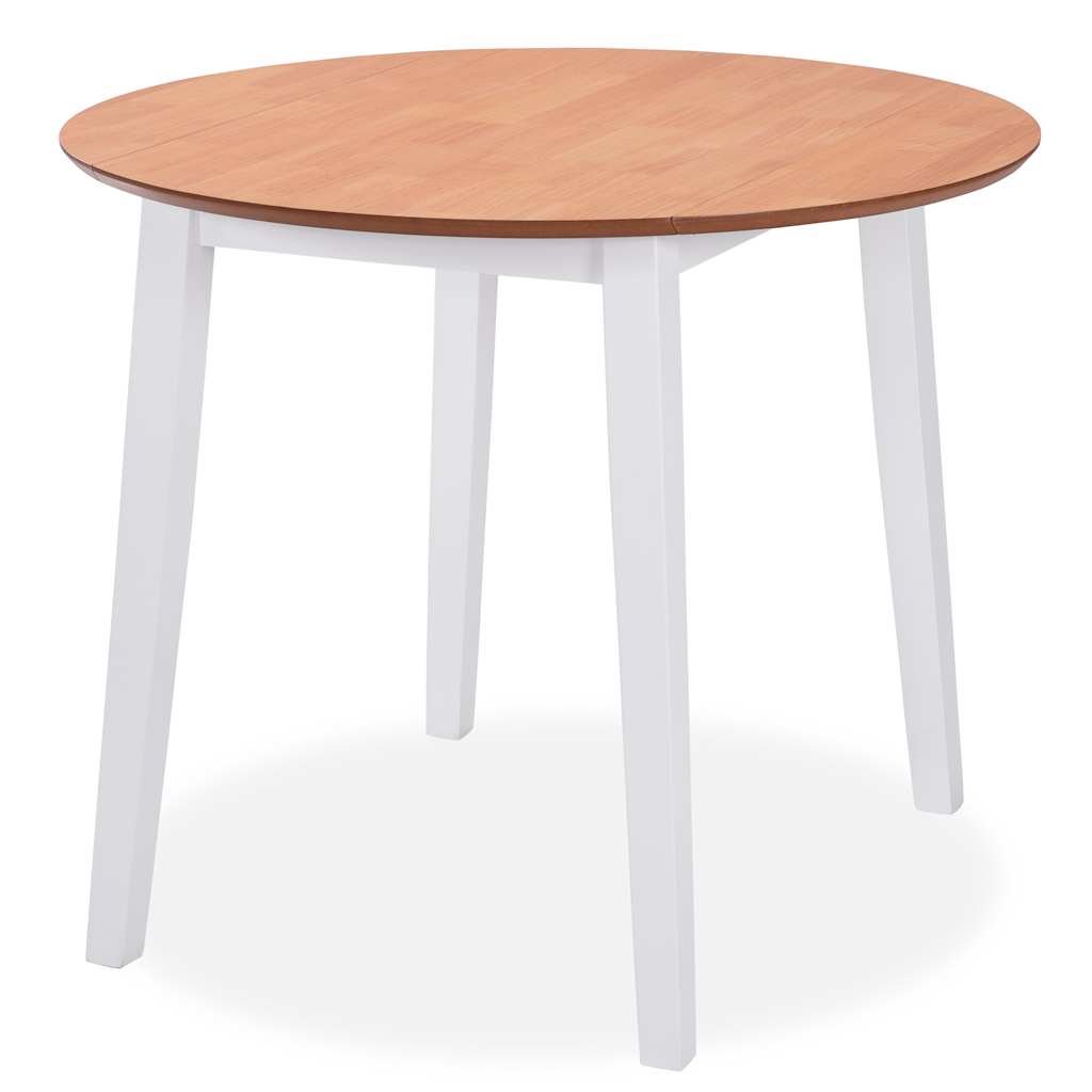 Ensemble de salle à manger 3 pcs MDF et hévéa Blanc