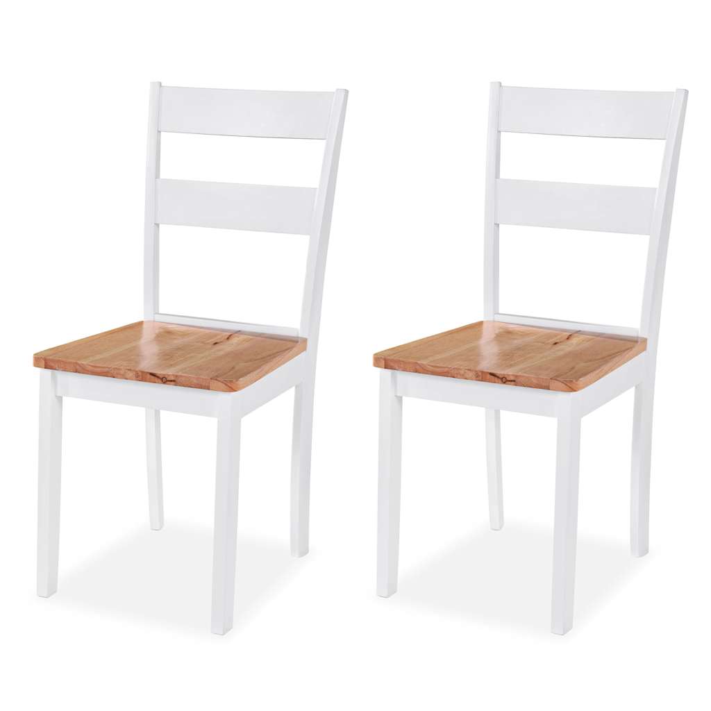 Ensemble de salle à manger 3 pcs MDF et hévéa Blanc