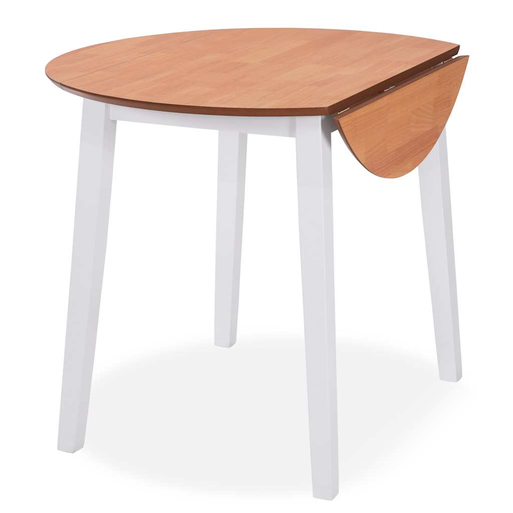 Ensemble de salle à manger 3 pcs MDF et hévéa Blanc