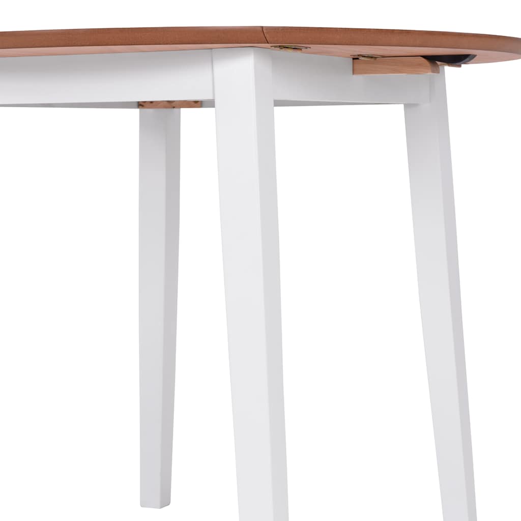 Ensemble de salle à manger 3 pcs MDF et hévéa Blanc