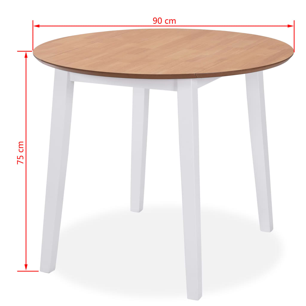 Ensemble de salle à manger 3 pcs MDF et hévéa Blanc - XIOS