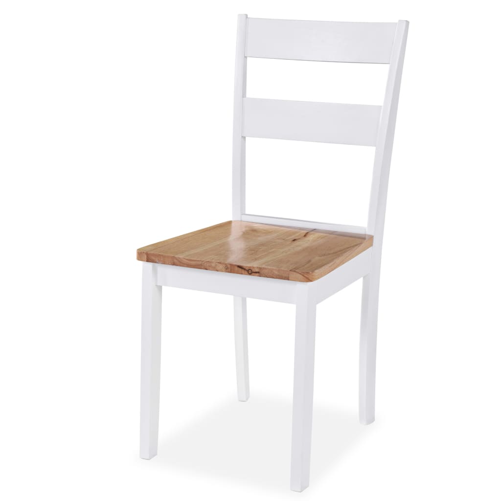 Ensemble de salle à manger 5 pcs MDF et hévéa Blanc - XIOS