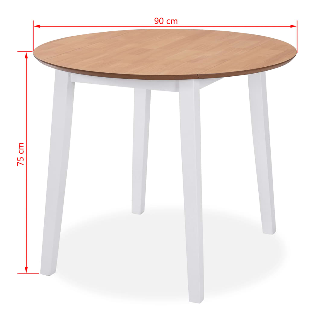 Ensemble de salle à manger 5 pcs MDF et hévéa Blanc - XIOS