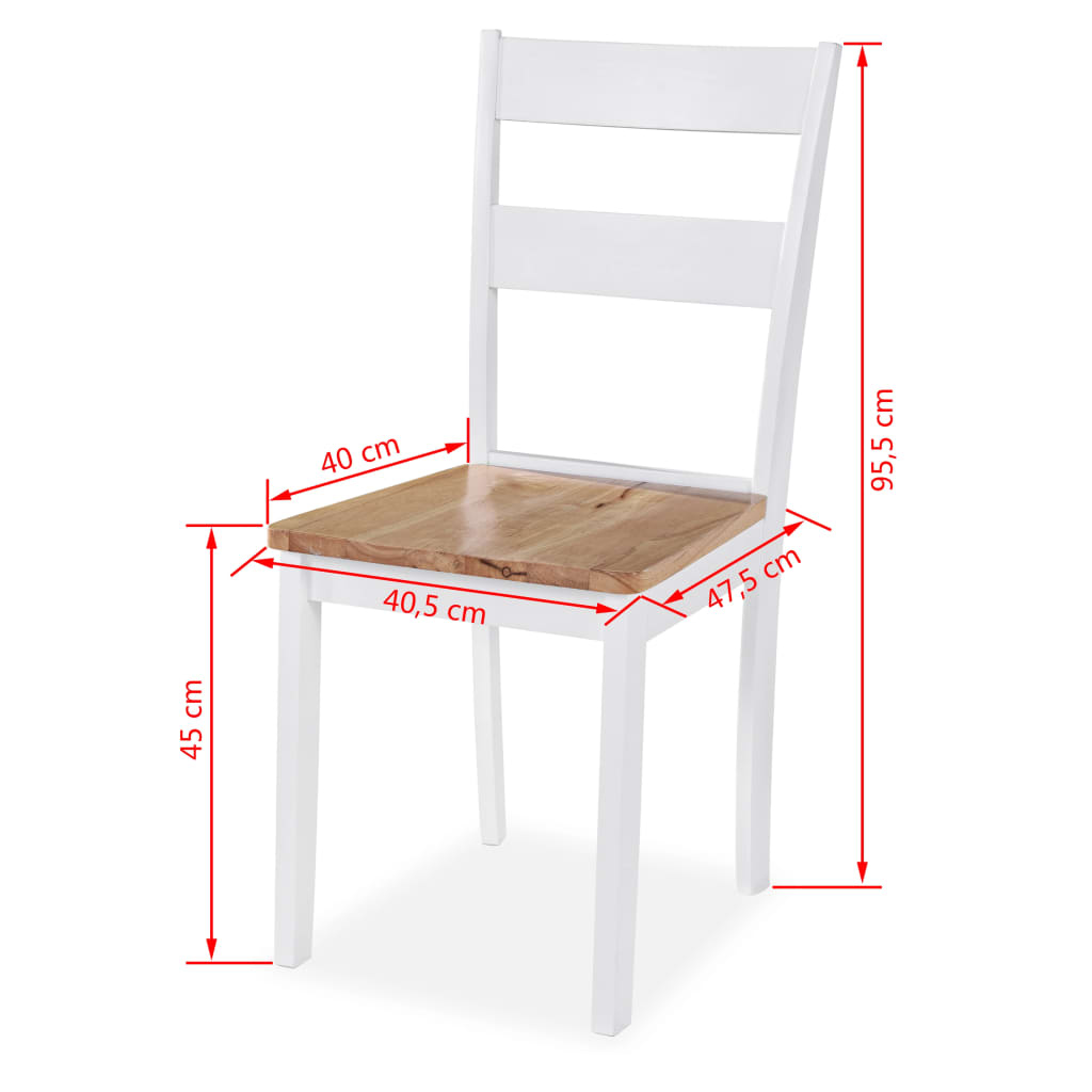Ensemble de salle à manger 5 pcs MDF et hévéa Blanc - XIOS