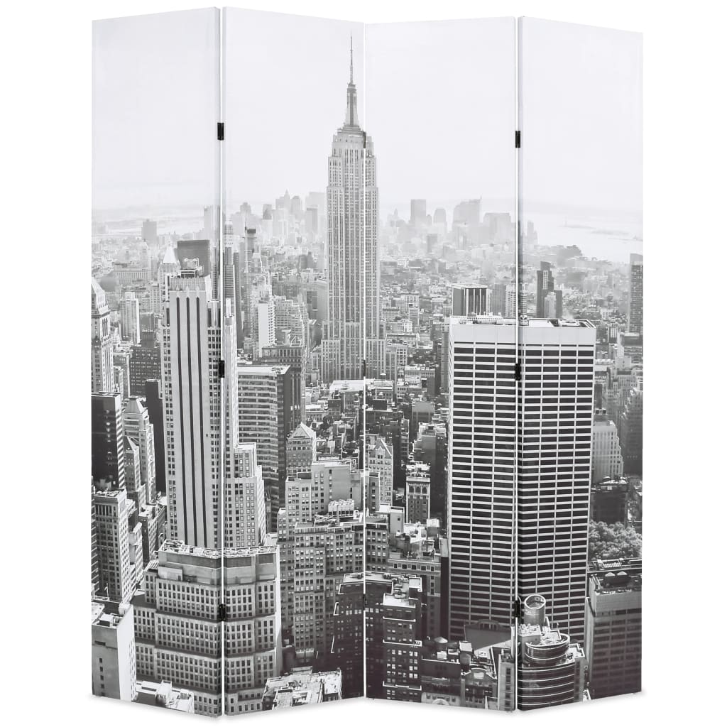 Cloison de séparation pliable 160x170 cm New York Noir et blanc - XIOS