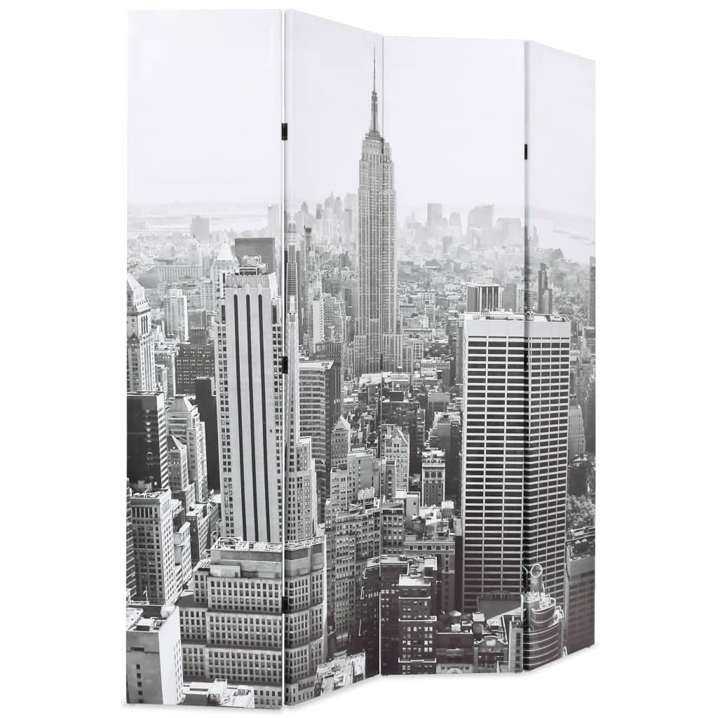 Cloison de séparation pliable 160x170 cm New York Noir et blanc - XIOS