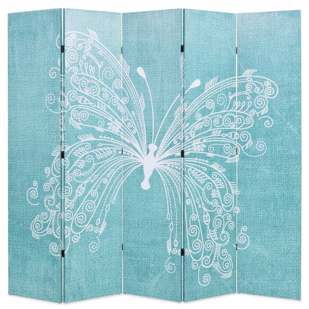 Cloison de séparation pliable 200 x 170 cm Papillon Bleu - XIOS