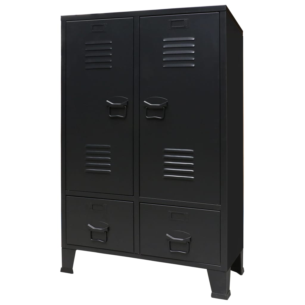 Garde-robe métal de style industriel 67x35x107 cm noir - XIOS