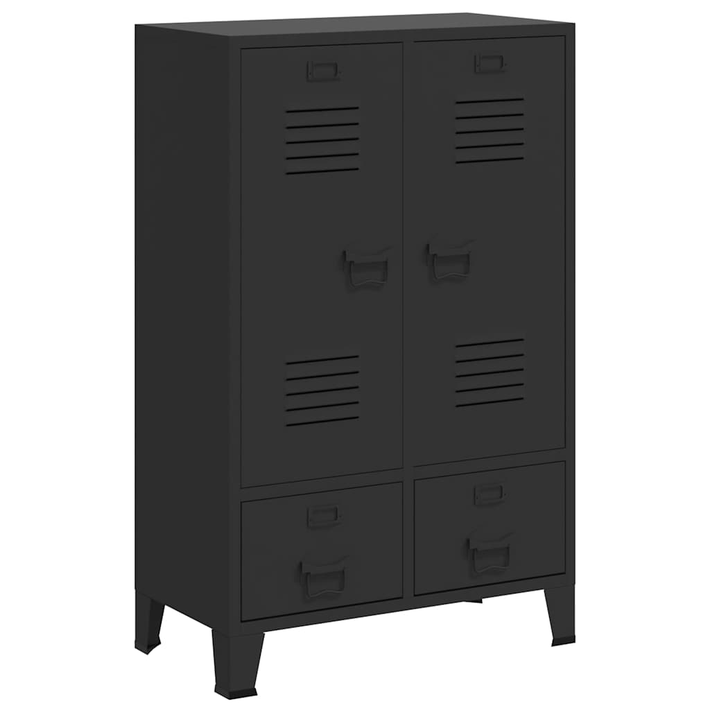 Garde-robe métal de style industriel 67x35x107 cm noir - XIOS