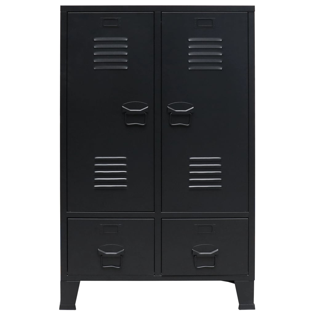 Garde-robe métal de style industriel 67x35x107 cm noir - XIOS